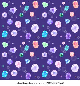 Pattern of various beautiful jewelry. Color of violet.