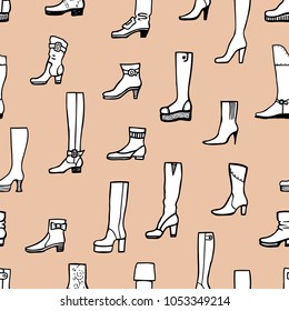 pattern of various female boots