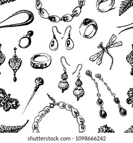 Pattern of the various female jewelry