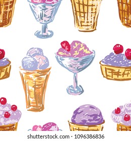 Pattern of various fruit ice cream