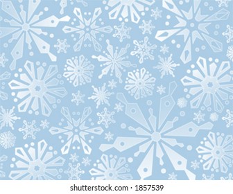 A pattern of various snowflakes softly shimmering.