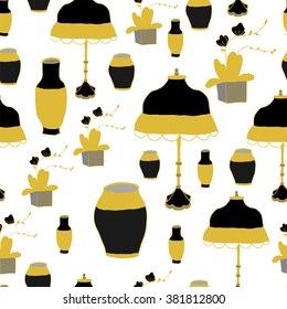 The pattern vase and lamp Chinese style, vector illustration.