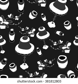 The pattern vase and lamp Chinese style, vector illustration.