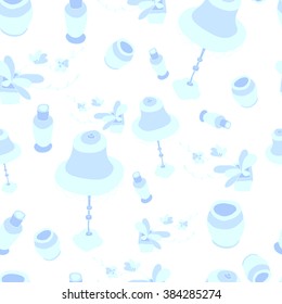 The pattern vase and lamp Chinese style, vector illustration.