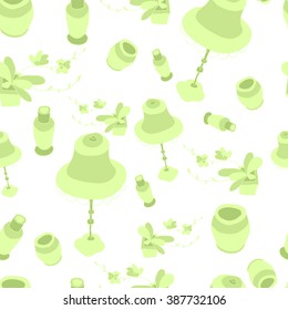 The pattern vase and lamp Chinese style, vector illustration.