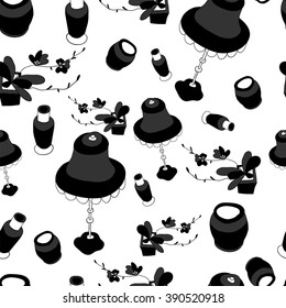 The pattern vase and lamp Chinese style, vector illustration.
