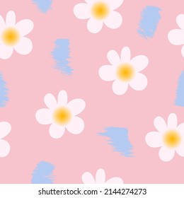 Pattern with vector abstract flowers. Seamless pastel backgrounds with small flowers for fabric, background or wallpaper. Vector illustration.