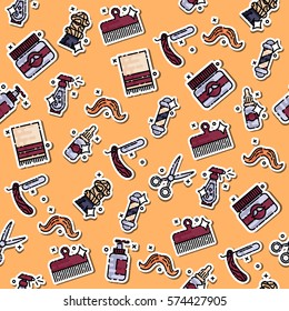 Pattern of Vector Barber Shop Elements and Shave Shop Icons Illustration, Modern Thin Line Illustration