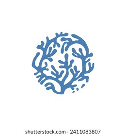 Pattern vector blue Corral logo flat design template. Vector illustration