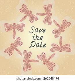Pattern vector design with dragonflies