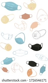 Pattern Vector Diferent Medicine Masks