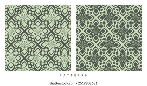 Pattern vector editable stroke. Geometry shape basic. Green colour. Decorative motif