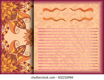 Pattern vector floral for holiday, wedding design, parties, corporate events. template A5. Easy to edit brochures, magazines, posters, presentations, portfolio, flyer, banner, website, brochure.