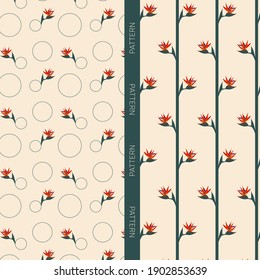 pattern vector flower green orange