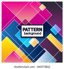 pattern vector geometric background with place for text. Abstract creative concept for flyer, invitation, greeting card, poster design. Circle multicolor Fast responsive zigzag maze