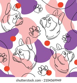 ilustración vectorial de patrón abstracción de línea de bulldog animal