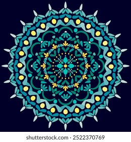 Pattern vector illustration Calm and elegant artwork with blooming flowers in bright, delicate hues. Seamless traditional design pattern for prints, fabrics, backgrounds, rugs, wallpapers, textiles.
