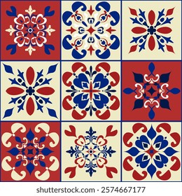 Pattern vector illustration A calm and elegant work of art with flowers blooming in bright and delicate hues. traditional design pattern For tiles, fabrics, backgrounds, carpets, wallpapers, textiles.