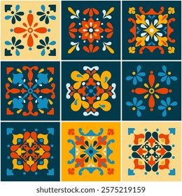 Pattern vector illustration A calm and elegant work of art with flowers blooming in bright and delicate hues. traditional design pattern For tiles, fabrics, backgrounds, carpets, wallpapers, textiles.