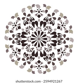 Pattern vector illustration Calm and elegant artwork with blooming flowers in bright, delicate hues. Seamless traditional design pattern for prints, fabrics, backgrounds, rugs, wallpapers, textiles.