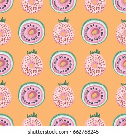Pattern, vector illustration, food, donuts 