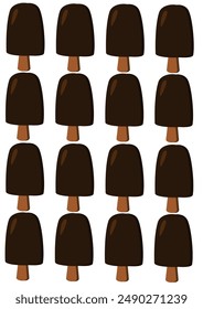 pattern vector illustration ice cream chocolate popsicle on a stick