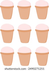 pattern vector illustration ice cream ice cream in a cup
