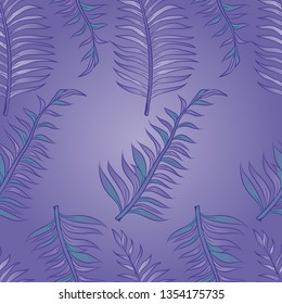 Pattern and vector illustration of tropic leaves