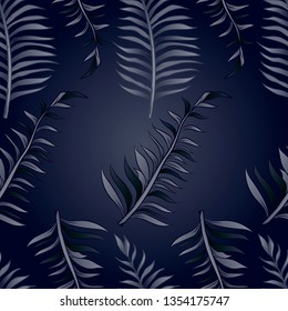 Pattern and vector illustration of tropic leaves