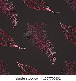 Pattern and vector illustration of tropic leaves