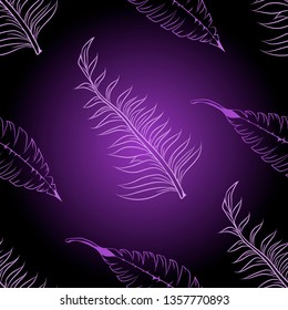 Pattern and vector illustration of tropic leaves