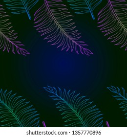 Pattern and vector illustration of tropic leaves