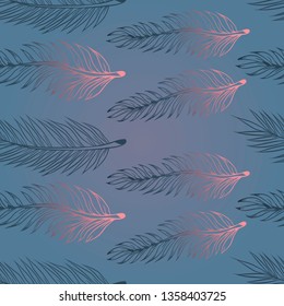 Pattern and vector illustration of tropic leaves