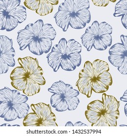 Pattern vector illustration of tropical flowers