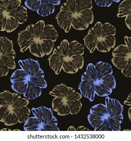 Pattern vector illustration of tropical flowers