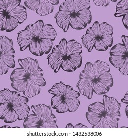 Pattern vector illustration of tropical flowers