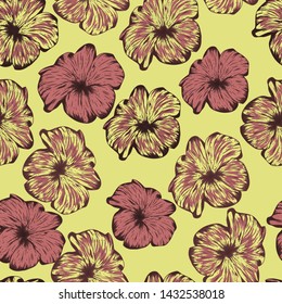 Pattern vector illustration of tropical flowers