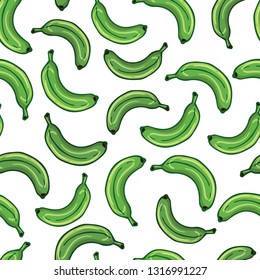 Pattern of vector illustrations on the fruits theme: bananas. Isolated editable objects for your design.
