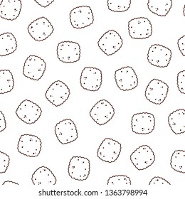 Pattern of vector illustrations on the nutrition theme; dry food for cats and dogs. Realistic isolated objects for your design.
