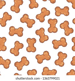 Pattern of vector illustrations on the nutrition theme; dry food for cats and dogs. Realistic isolated objects for your design.