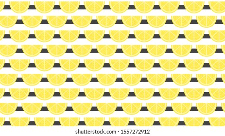 Pattern vector of lemons and orange citrus fruits