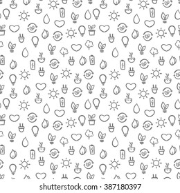 pattern of vector on the theme of ecology and nature, water, air,sun, energy