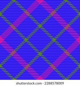 Pattern vector plaid. Texture fabric seamless. Tartan textile check background in violet and green colors.