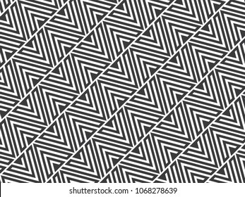 pattern vector, repeating linear of triangle petal like flower, monochrome stylish, monochrome hexagonal pattern, arabesque optical pattern in black and white.
