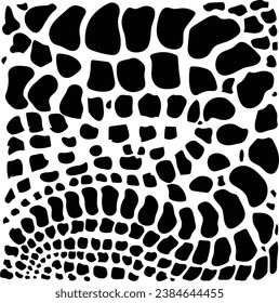 Pattern Vector Of Reptile Skins Texture in Black and White Colour Design 5