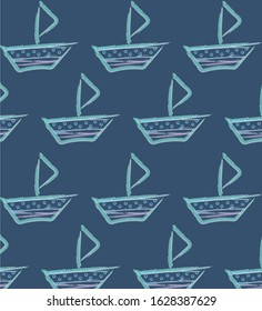 pattern with vector sea boats