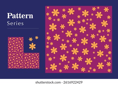 Pattern vector. A seamless pattern with hand-drawn flowers and botanical elements. Perfect for fabric design, textile prints, packaging, home decor, and more. Ideal for spring and summer themes.