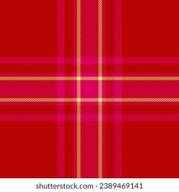 Pattern vector tartan of background check textile with a fabric seamless plaid texture in red and pink colors.