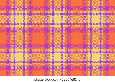 Pattern vector tartan of background fabric check with a texture plaid seamless textile in orange and amber colors.