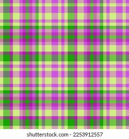 Pattern vector tartan. Check fabric texture. Textile background plaid seamless in pink and green colors.